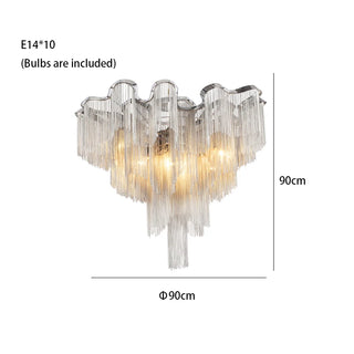 Maya - Modern Round Tiered Tassel Chain Ceiling Light Chandelier