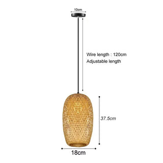 Horten - Natural Handwoven Bamboo Lantern Light Pendant