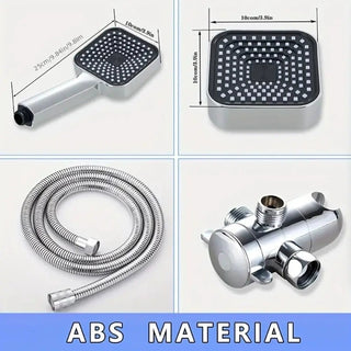 Teo - Square 2in1 Handheld Shower Set With Bracket Three way Water Distributor