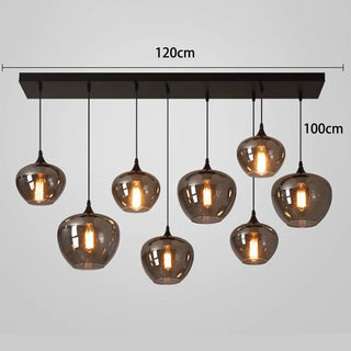 Florencia - Nordic Smoke Grey Glass Hanging Pendant Ceiling Light