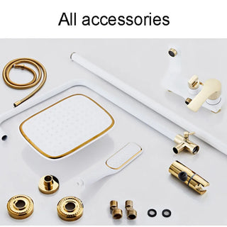 Sandrine - Modern Brass Bathroom Shower Set with Rainfall Shower Head and Hand Shower