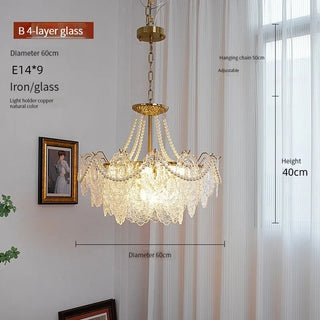 Faustina - Modern Crystal Glass Layered Shards Hanging Chandelier