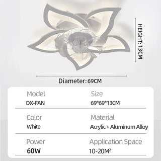 Jeffie - Modern Remote Light Ceiling Fan 5 Blade