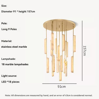 Fiorella - Modern Minimalist Marble Hanging Chandelier