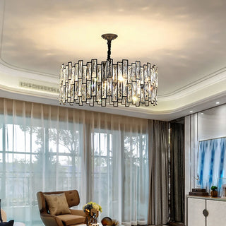 Girllington - Black Round Tiered Glass Ceiling Chandelier