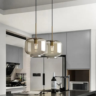 Millie Cognac - Transparent Glass Bubble Led Pendant Lights