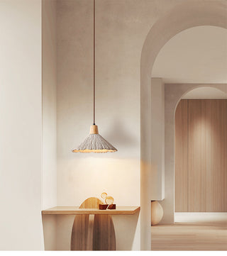 Vlore - Wabi Sabi Wood Style Long Cone Tube Pendant Ceiling Light