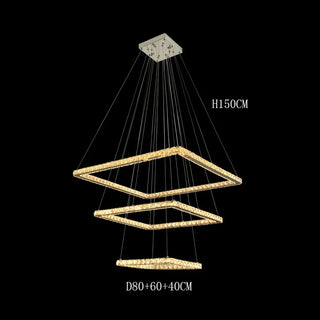 Elio - Modern Square Tiered Gold Hanging Chandelier