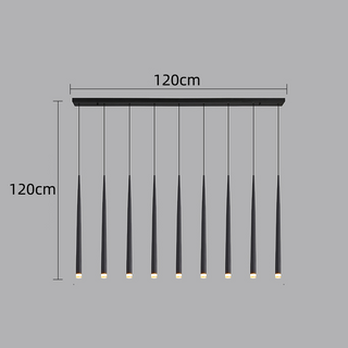 Felipe - Black Hanging Multi Long Tube Combination Ceiling Light