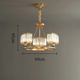 Hazel - Gold Crystal Round Hanging Chandelier
