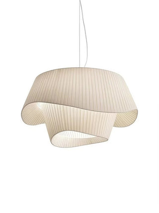 Ambre - Fabric White Wave Double Shade Round Ceiling Light