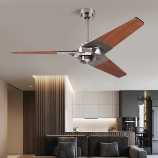 Leandros - Modern Wooden 3 Blade Metal Ceiling Fan Remote Control