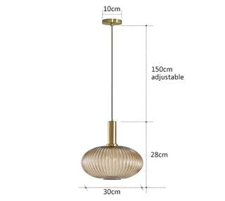 Kiara - Green Patterned Glass Hanging Pendant Ceiling Light