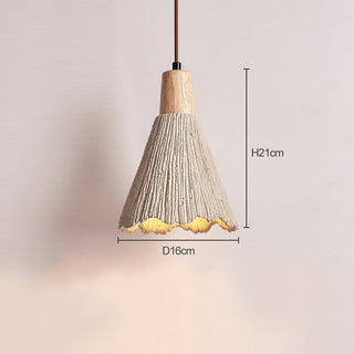 Vlore - Wabi Sabi Wood Style Long Cone Tube Pendant Ceiling Light