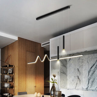 Minto - Long Modern Thin Multi Head Hanging LED Ceiling Light Chandelier