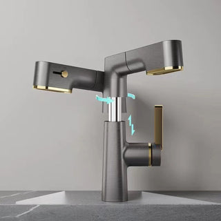 Cherlyn - Pull Out Basin Mixer LED Temperature Tap 360° Rotatable