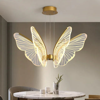 Damir - Gold LED Butterfly Wings Hanging Chandelier