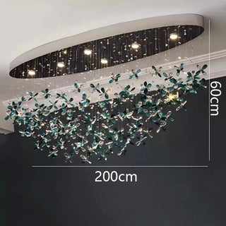 Sapphire Bloom - Statement Ceiling Light with Blue Crystal Accents