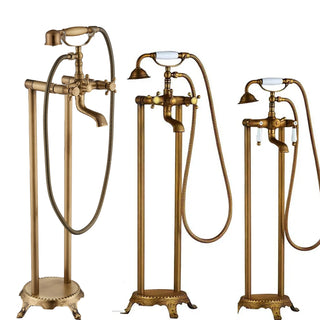 Barnaba - Floor Mounted Bathtub Dual Handle Shower Tap Set