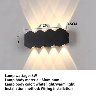 Kenndra - Hex Shaped Up/Down Outdoor Wall Light