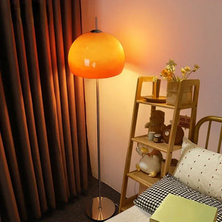 Orienne - Gradient Orange Glass Mushroom Floor Lamp
