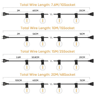 Stasia - Shatterproof G40 Lights Waterproof Garland Outdoor Decor