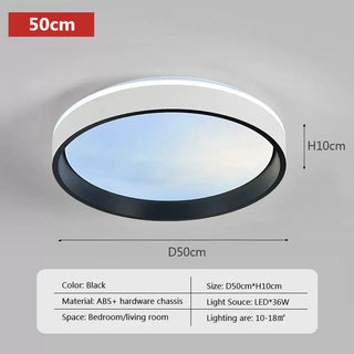 Malessa - Modern Blue Sky Round Flush Mount Ceiling Light