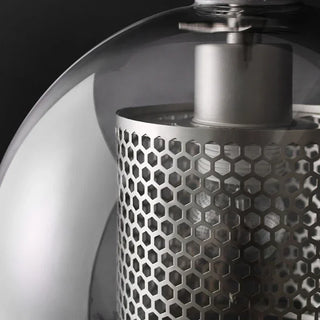 Hesselberg - Round Glass Metal Mesh Caged Bulb Hanging Pendant Ceiling Light