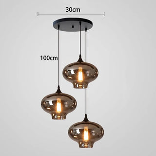Florencia - Nordic Smoke Grey Glass Hanging Pendant Ceiling Light