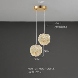 Debbi - Modern Gold Crystal Ball Pendant Ceiling Light