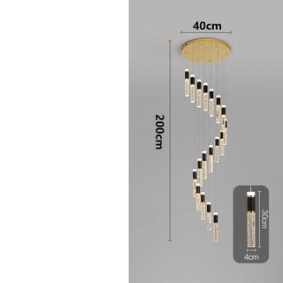 Dylan - Modern Sparkly LED Tube Ceiling Round Chandelier