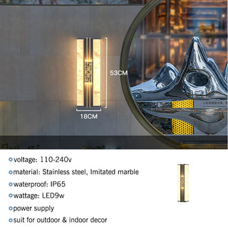 Jaspar - Marble Style Outdoor LED Wall Light Bar
