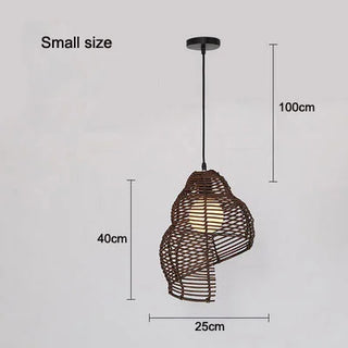 Abbey - Handmade Bamboo Conch LED Pendant Light