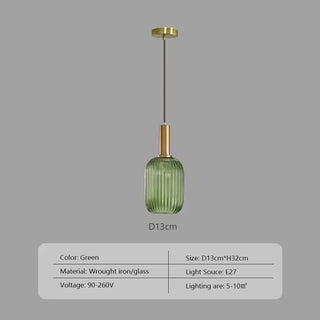 Carolina - Vintage Stained Glass Hanging Pendant Light