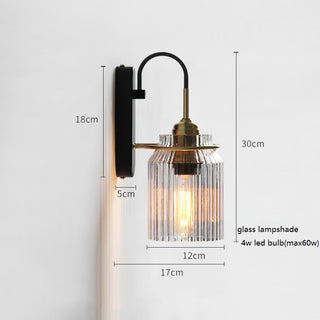 Matilda - Retro Industrial Luxury Fluted Glass Wall Lamp