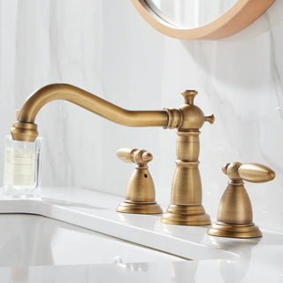 Demeter - Brass Dual Handle Curved Mixer Basin Tap