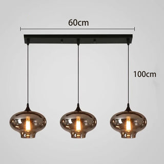 Florencia - Nordic Smoke Grey Glass Hanging Pendant Ceiling Light