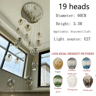 Trefor - Modern Silver Crystal Ball Round Ceiling Chandelier