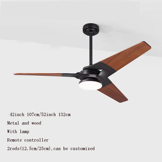 Leandros - Modern Wooden 3 Blade Metal Ceiling Fan Remote Control