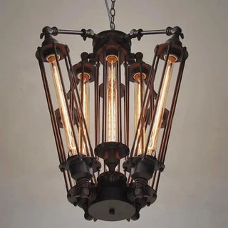 Magda - Black Industrial Multi Head Cylindrical Iron Ceiling Light Chandelier