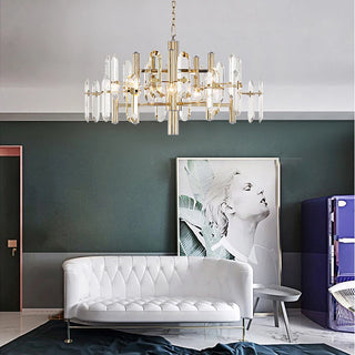 Amelky - Hanging Round Crystal Glass Statement Chandelier