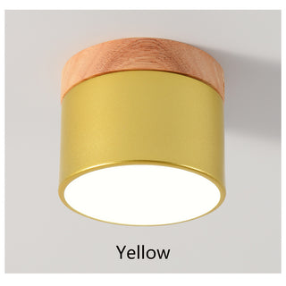 Nicoll - Nordic Wood Style Surface Mounted Round Ceiling Downlight