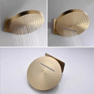 Ophelie - Digital Brushed Gold Shower System with Temperature Display Rainfall Head