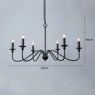 Annya - Vintage Candle Style Industrial Chandelier