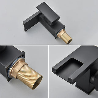 Nicoll - LED Waterfall Matte Black Bathroom Hot and Cold Water Mixer Taps Sink Faucet