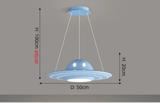Aelius - Children's Room Astronaut UFO Hanging Ceiling Light
