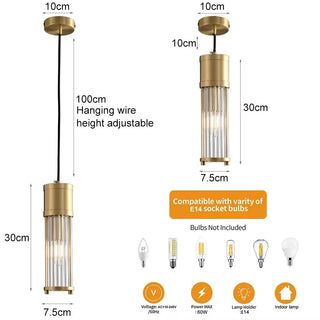 Elvas - Modern Versatile Caged Glass Pendant Hanging Ceiling Light