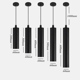 Willow - Dimmable LED Long Tube Modern Adjustable Cord Pendant Light