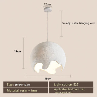 Norman  - Moon Round Wabi-Sabi Pendant Ceiling Light