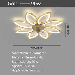 Sesilia - Modern Flower Ceiling Fan Light 3 Blade